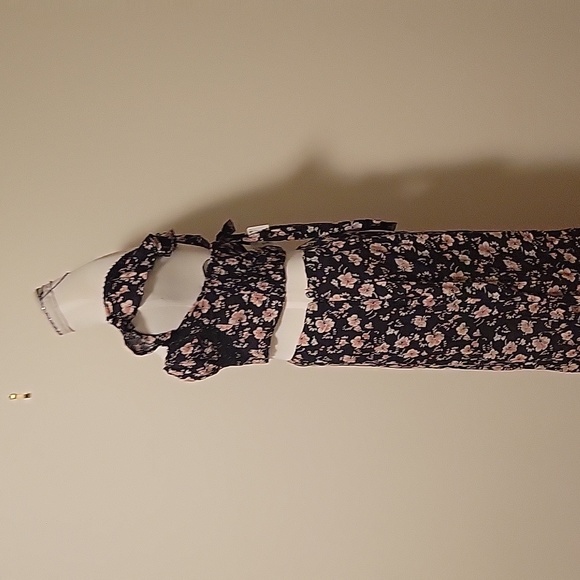 SOLD Free People Bijou Set Black Combo Floral Flutter Top & Maxi Skirt 6 - Picture 5 of 9